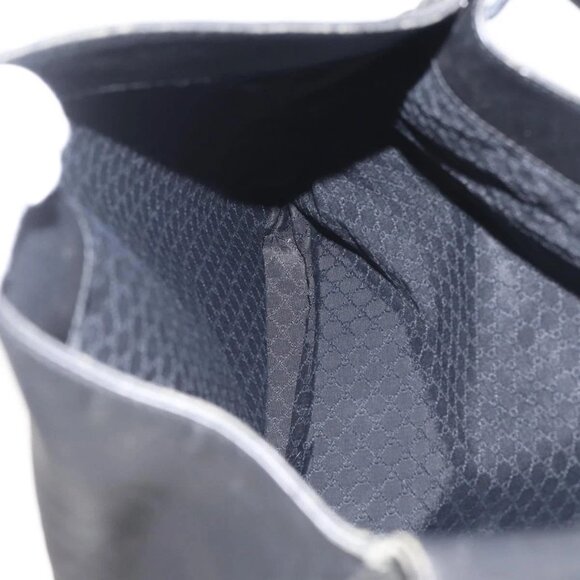 GUCCI Shoulder Bag Leather Black Silver Auth 143208 - Picture 12 of 16